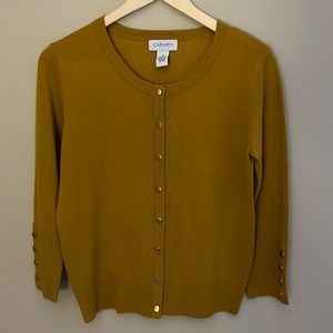 Carmen Cardigan Snap Buttons 3/4 Sleeve Mustard Size‎ S